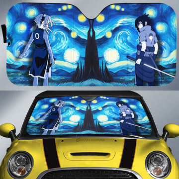 Sasuke Sakura Car Sunshade Custom Starry Night Styles - Gearcarcover - 1