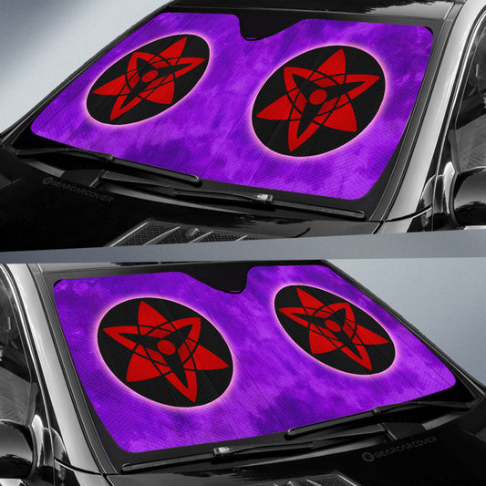 Sasuke Uchiha Eternal Mangekyo Sharingan Car Sunshade Custom Anime Tie Dye Style - Gearcarcover - 2