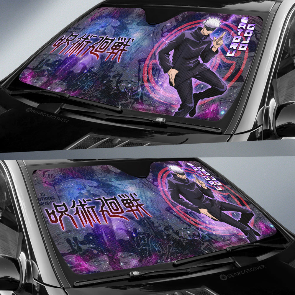 Satoru Gojo Car Sunshade Custom Galaxy Manga Style - Gearcarcover - 2