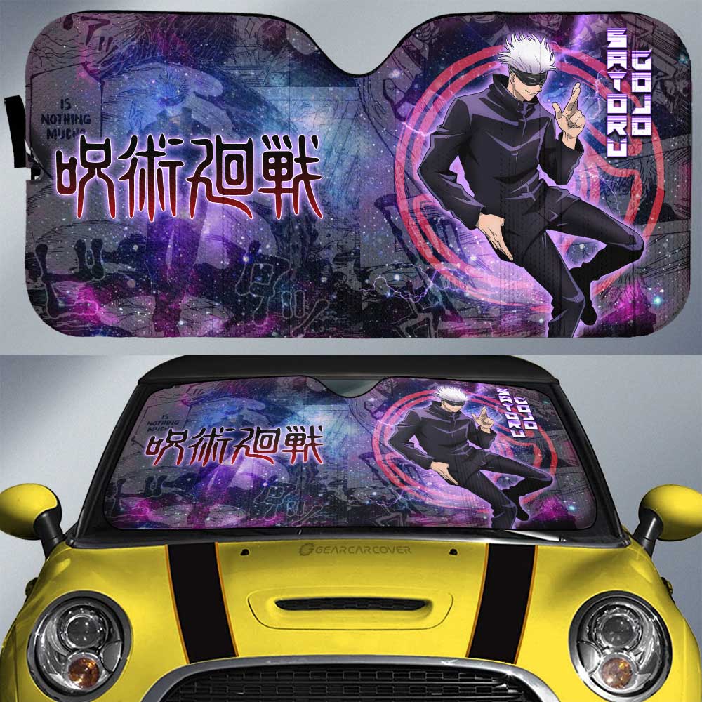 Satoru Gojo Car Sunshade Custom Galaxy Manga Style - Gearcarcover - 1