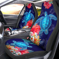 Sea Turtle Car Seat Covers Custom Hibiscus Flower Car Accessories - Gearcarcover - 2