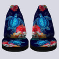 Sea Turtle Car Seat Covers Custom Hibiscus Flower Car Accessories - Gearcarcover - 4