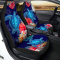 Sea Turtle Car Seat Covers Custom Hibiscus Flower Car Accessories - Gearcarcover - 1