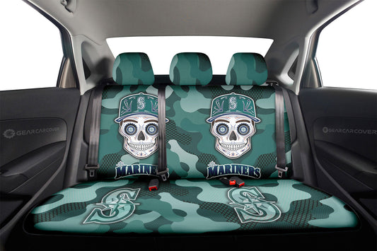 Seattle Mariners Car Back Seat Covers Skull Theme Collection - Gearcarcover - 2