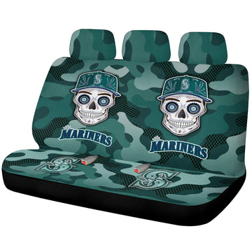 Seattle Mariners Car Back Seat Covers Skull Theme Collection - Gearcarcover - 1