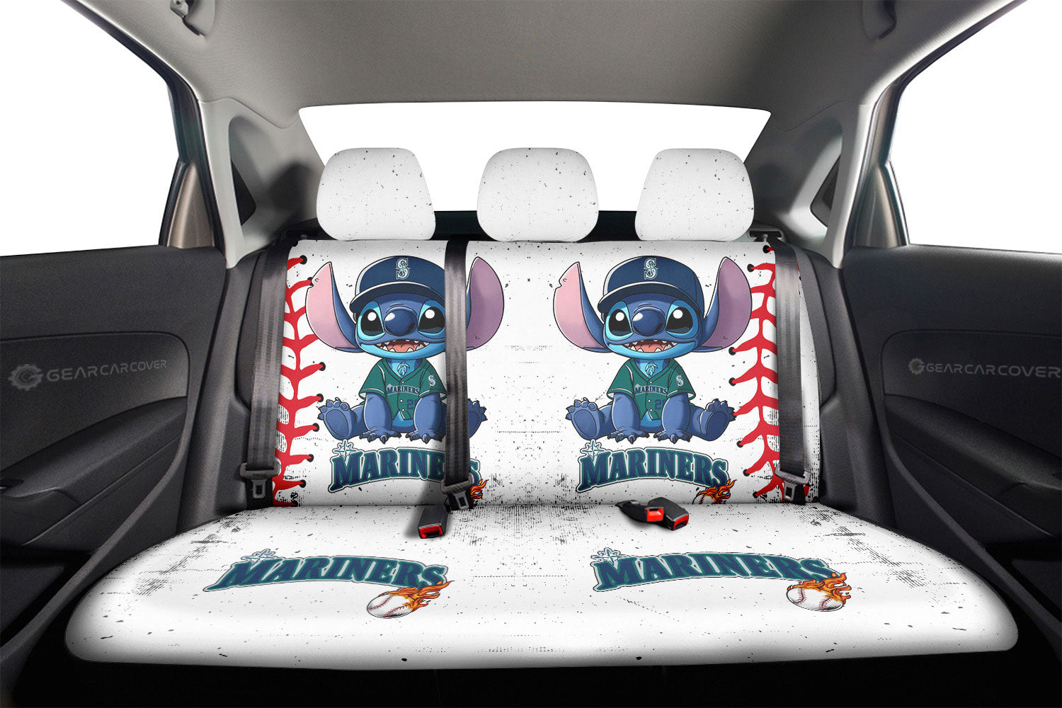 Seattle Mariners Car Back Seat Covers Stitch Theme Collection - Gearcarcover - 2