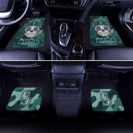 Seattle Mariners Car Floor Mats Skull Theme Collection - Gearcarcover - 2