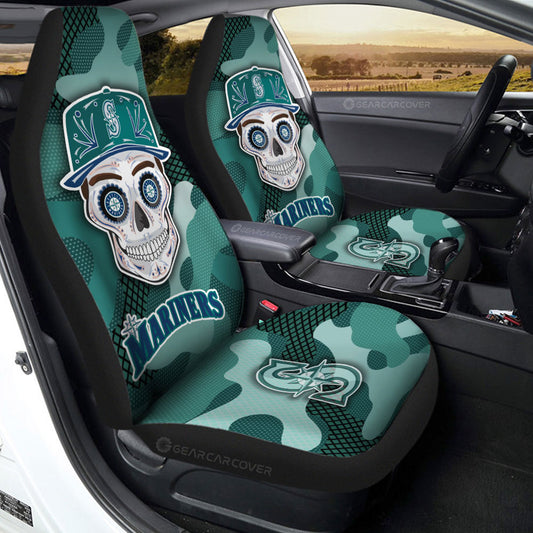 Seattle Mariners Car Seat Covers Skull Theme Collection - Gearcarcover - 2