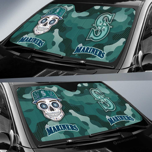 Seattle Mariners Car Sunshade Skull Theme Collection - Gearcarcover - 2