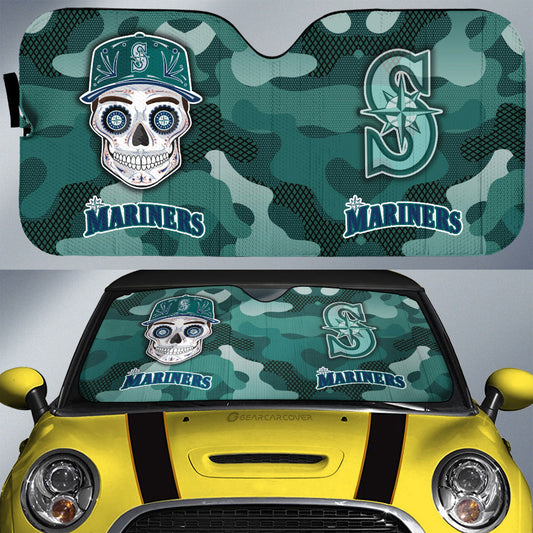 Seattle Mariners Car Sunshade Skull Theme Collection - Gearcarcover - 1
