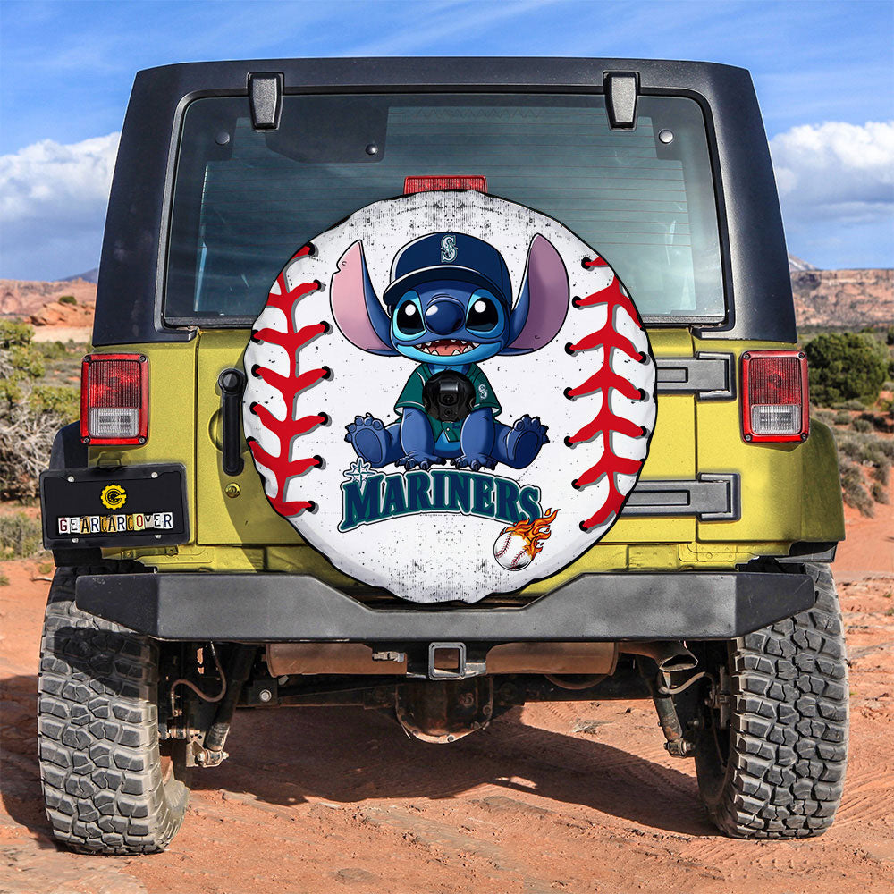 Seattle Mariners Spare Tire Covers Camera Hole Stitch Theme Collection - Gearcarcover - 2