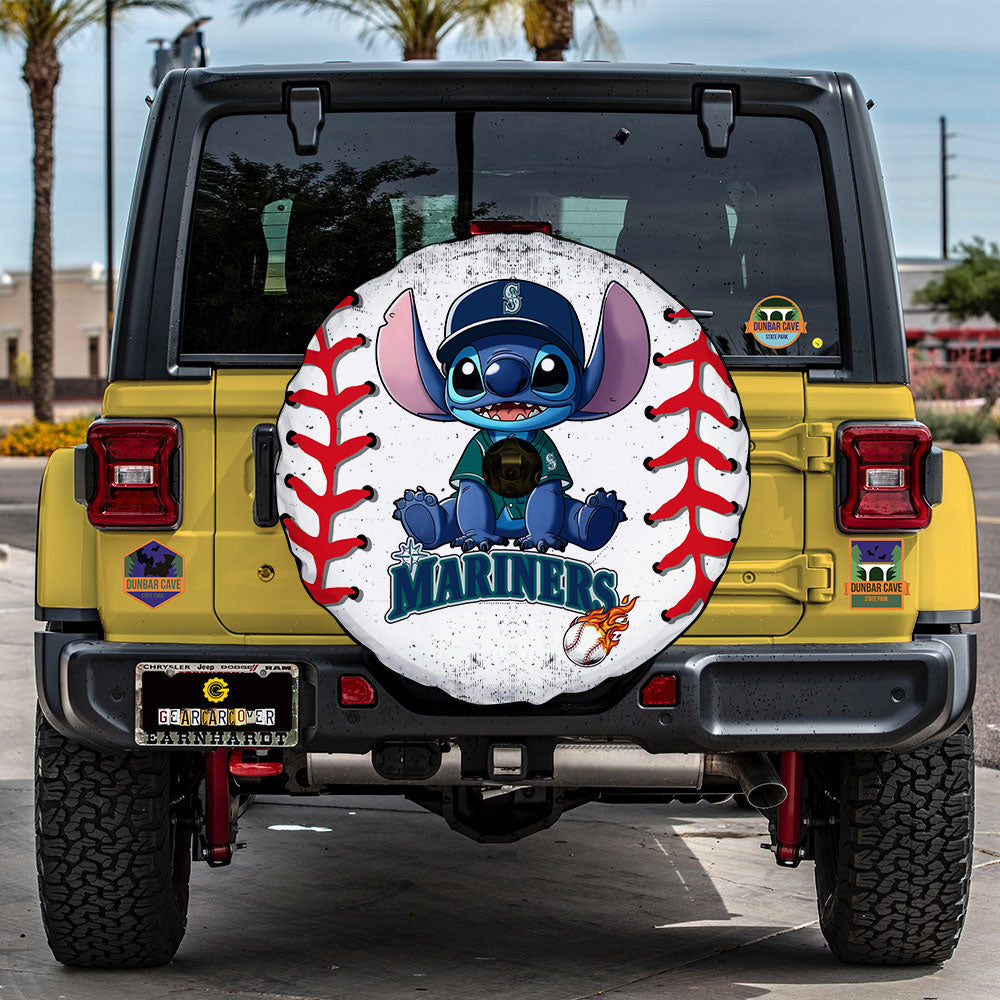 Seattle Mariners Spare Tire Covers Camera Hole Stitch Theme Collection - Gearcarcover - 3