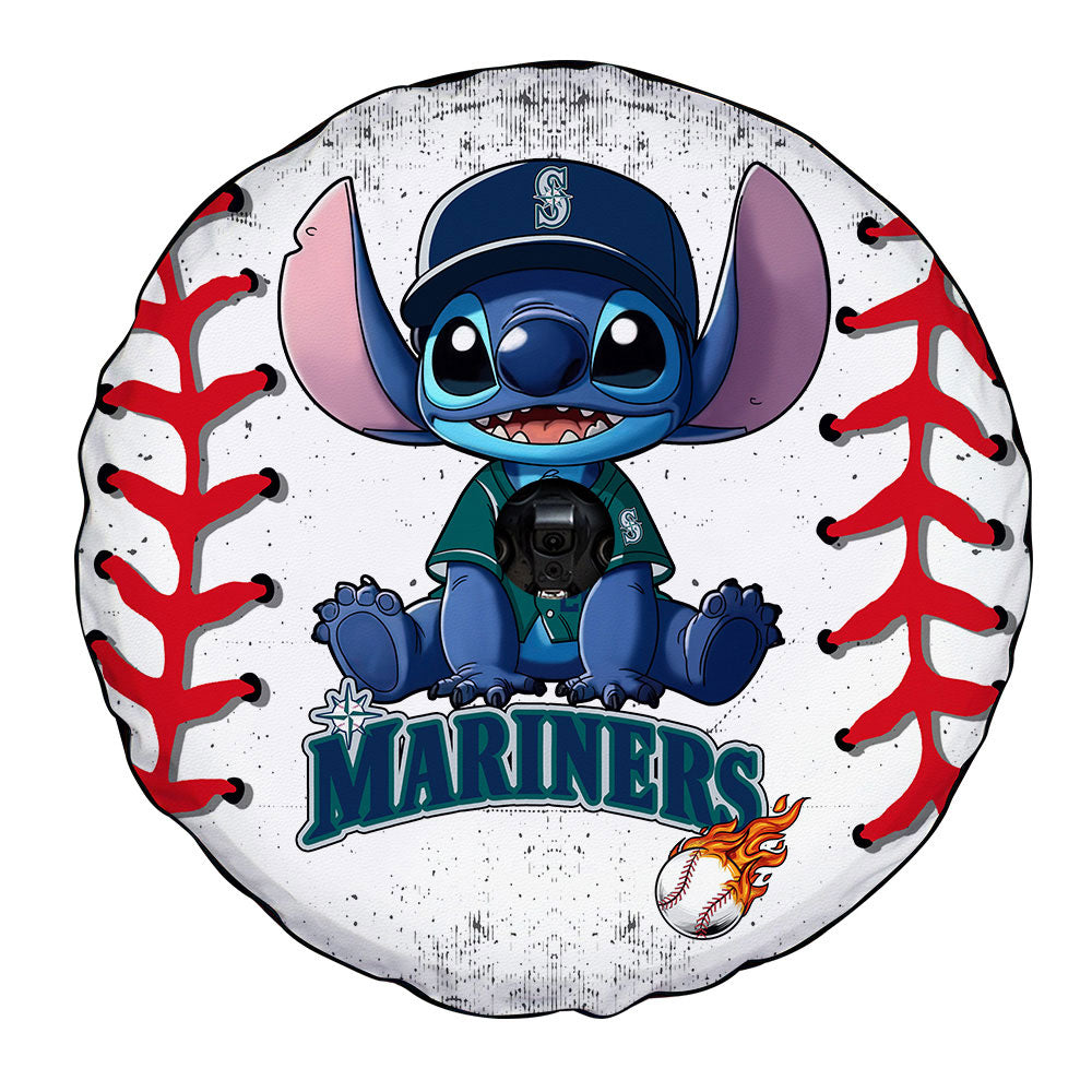 Seattle Mariners Spare Tire Covers Camera Hole Stitch Theme Collection - Gearcarcover - 4