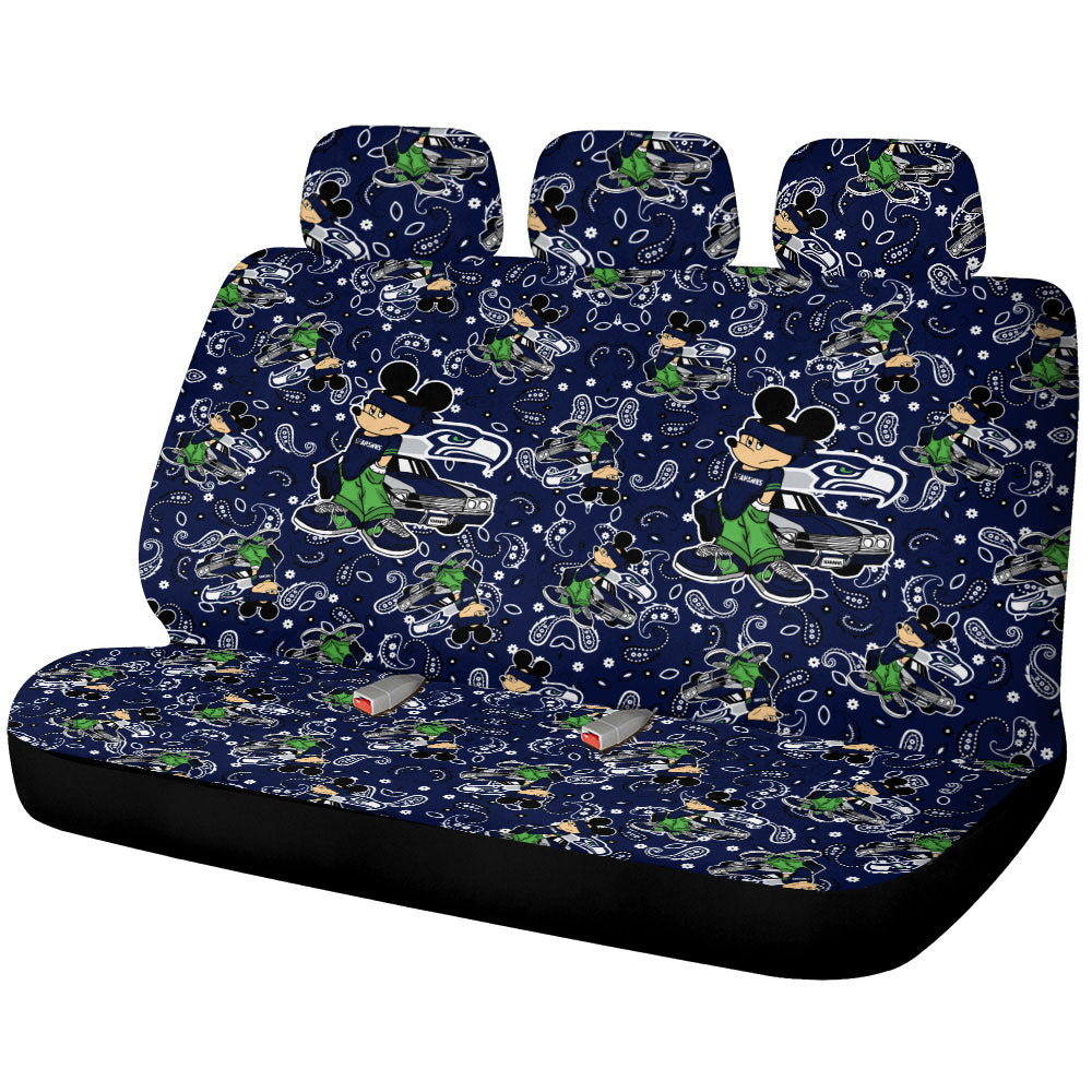 Seattle Seahawks Car Back Seat Covers Cartoon Theme Collection - Gearcarcover - 1