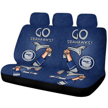 Seattle Seahawks Car Back Seat Covers Custom Car Accessories - Gearcarcover - 1