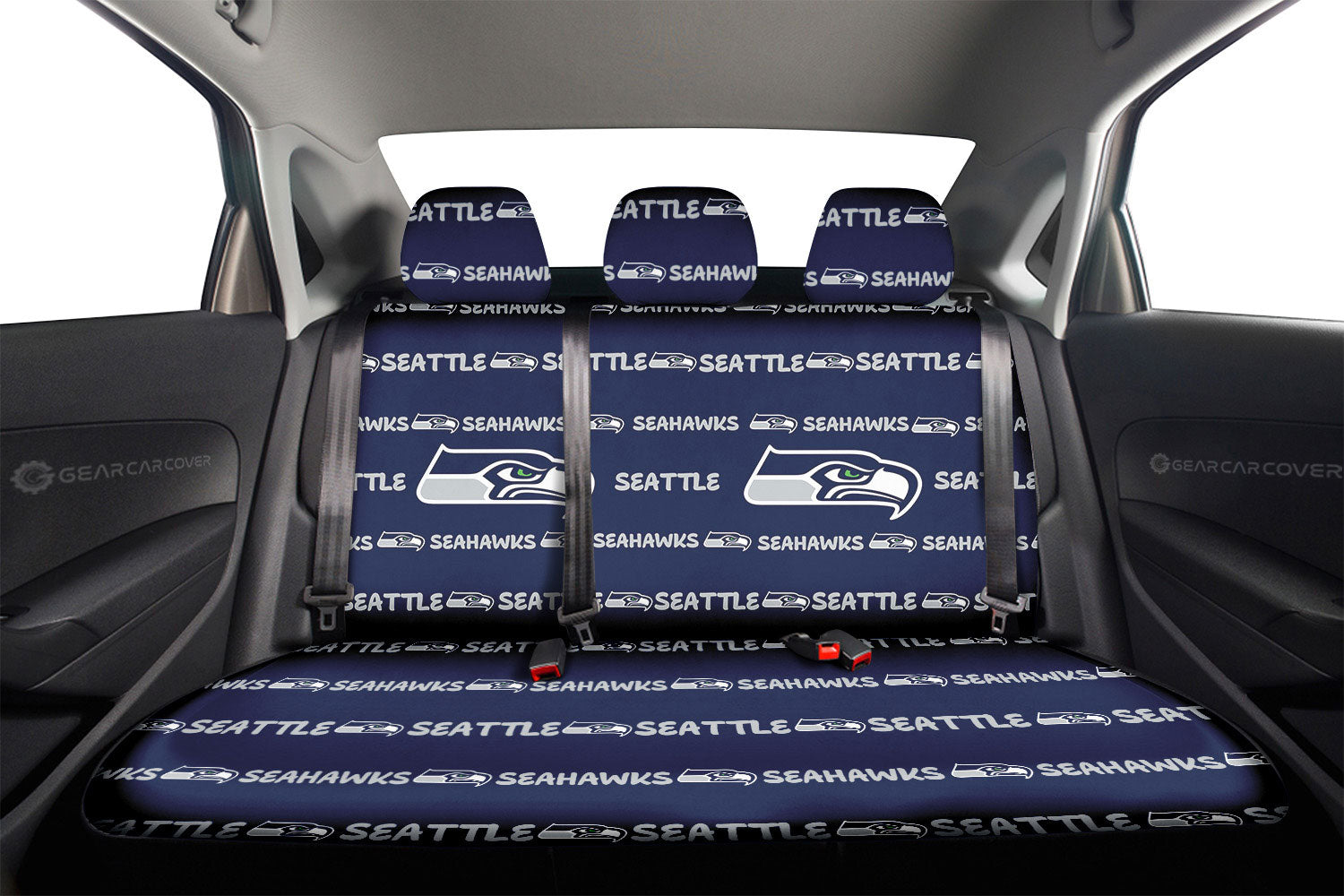 Seattle Seahawks Car Back Seat Covers Sporty Team Collection - Gearcarcover - 2