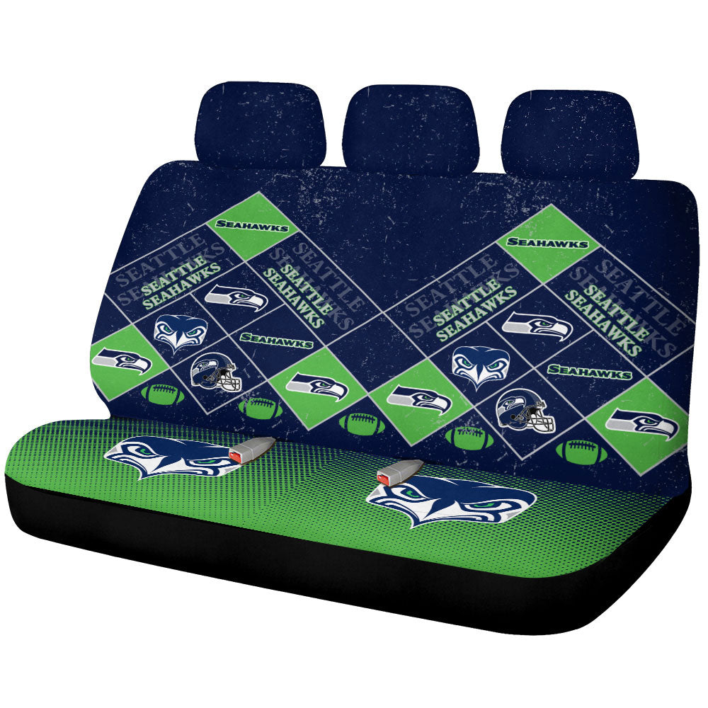 Seattle Seahawks Car Back Seat Covers Sporty Team Collection - Gearcarcover - 1