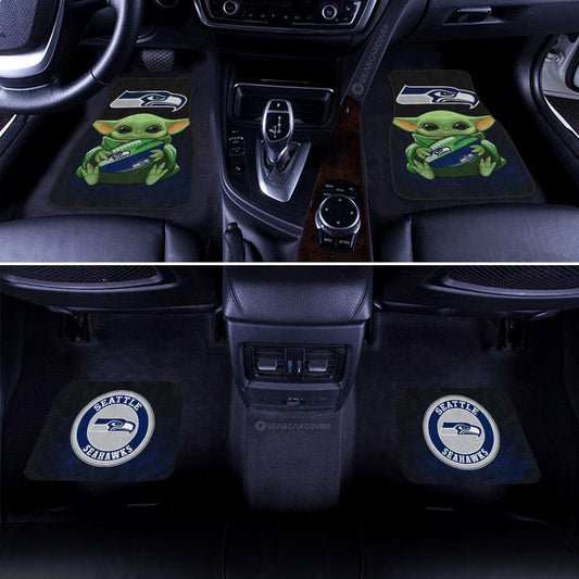 Seattle Seahawks Car Floor Mats Baby Yoda Car Accessories For Fan - Gearcarcover - 2