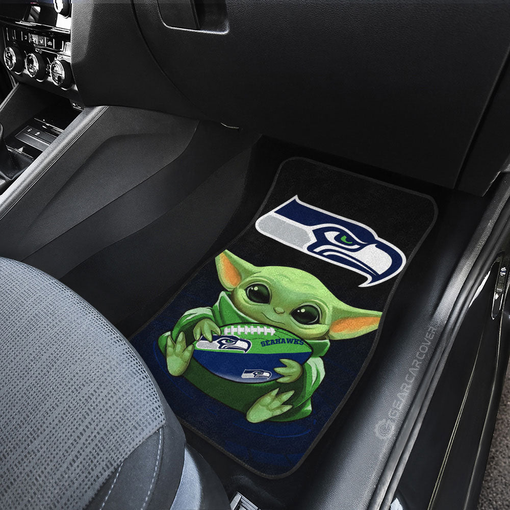 Seattle Seahawks Car Floor Mats Baby Yoda Car Accessories For Fan - Gearcarcover - 3