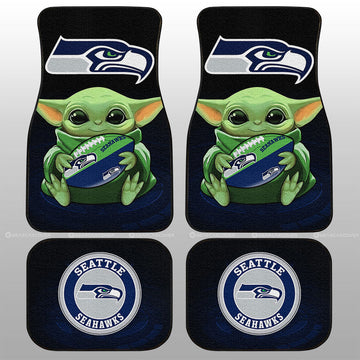Seattle Seahawks Car Floor Mats Baby Yoda Car Accessories For Fan - Gearcarcover - 1
