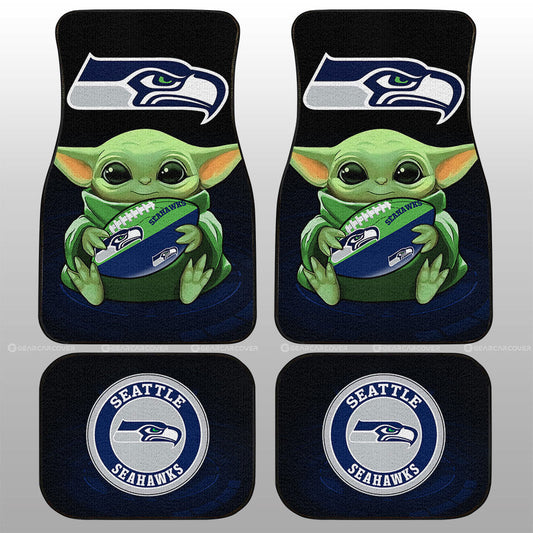 Seattle Seahawks Car Floor Mats Baby Yoda Car Accessories For Fan - Gearcarcover - 1