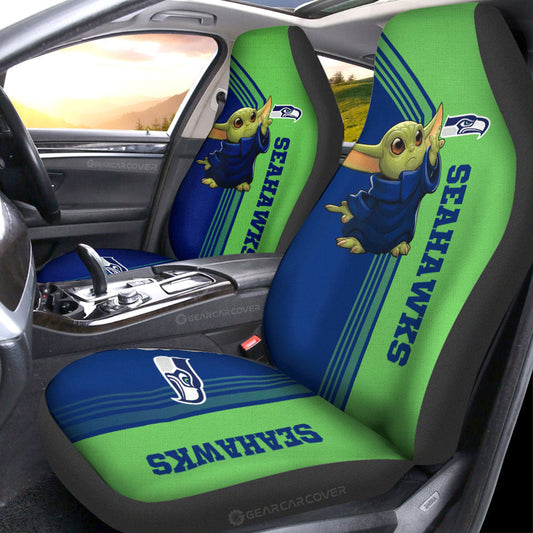 Seattle Seahawks Car Seat Covers Baby Yoda Car Accessories - Gearcarcover - 1