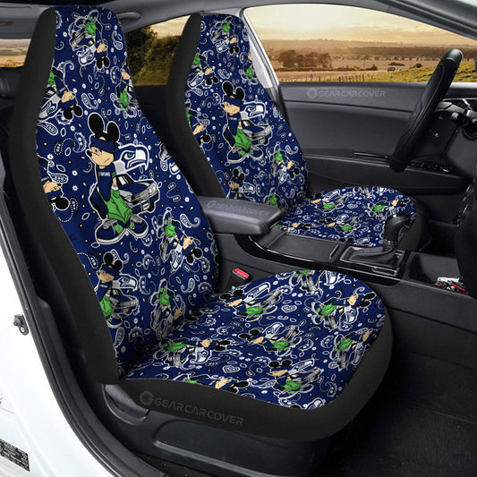 Seattle Seahawks Car Seat Covers Cartoon Theme Collection - Gearcarcover - 2
