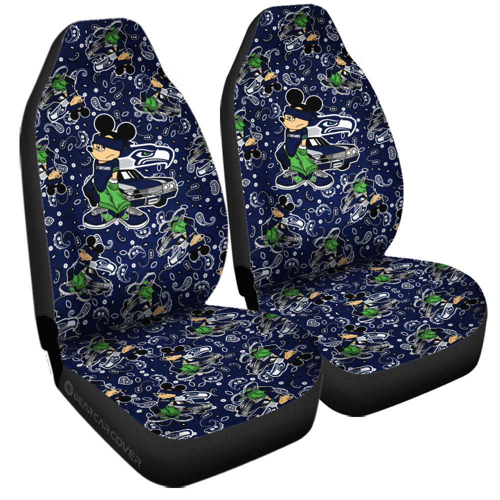 Seattle Seahawks Car Seat Covers Cartoon Theme Collection - Gearcarcover - 3