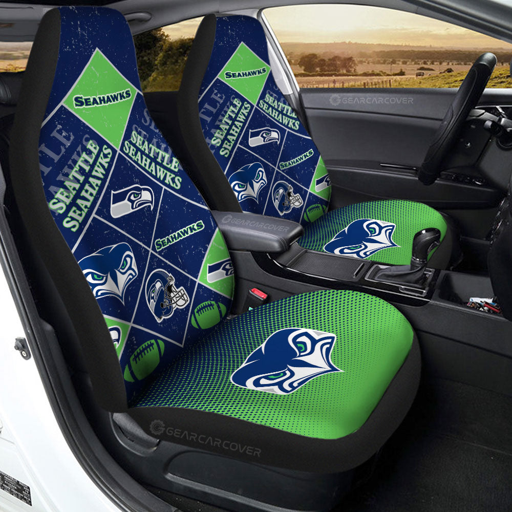 Seattle Seahawks Car Seat Covers Sporty Team Collection - Gearcarcover - 2