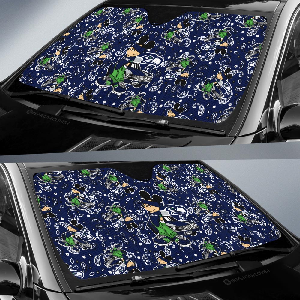 Seattle Seahawks Car Sunshade Cartoon Theme Collection - Gearcarcover - 2