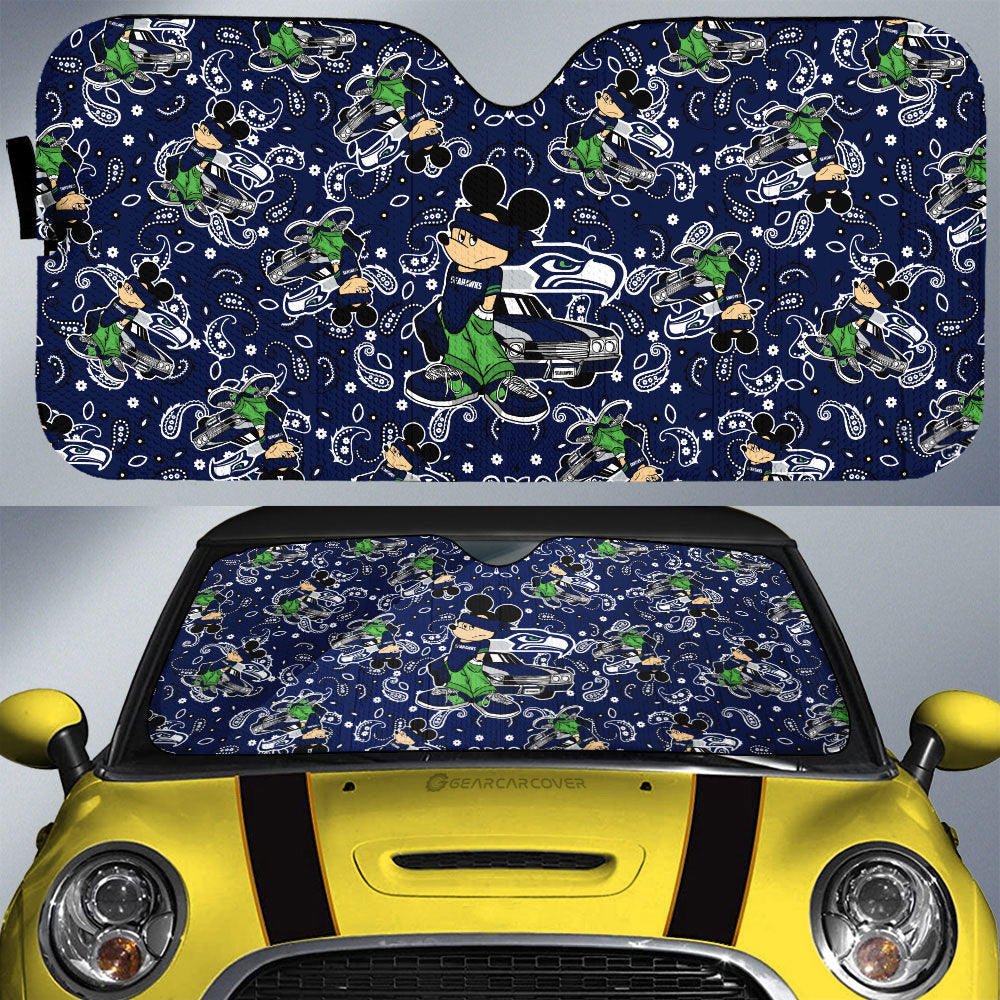 Seattle Seahawks Car Sunshade Cartoon Theme Collection - Gearcarcover - 1