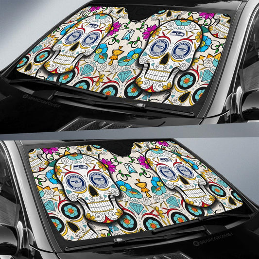 Seattle Seahawks Car Sunshade Custom Sugar Skull Car Accessories - Gearcarcover - 2