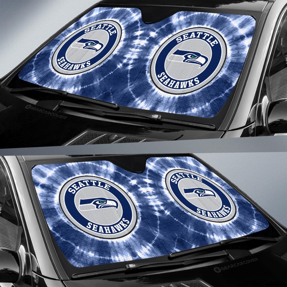 Seattle Seahawks Car Sunshade Custom Tie Dye Car Accessories - Gearcarcover - 2
