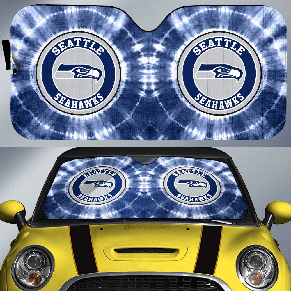 Seattle Seahawks Car Sunshade Custom Tie Dye Car Accessories - Gearcarcover - 1