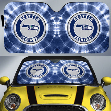 Seattle Seahawks Car Sunshade Custom Tie Dye Car Accessories - Gearcarcover - 1