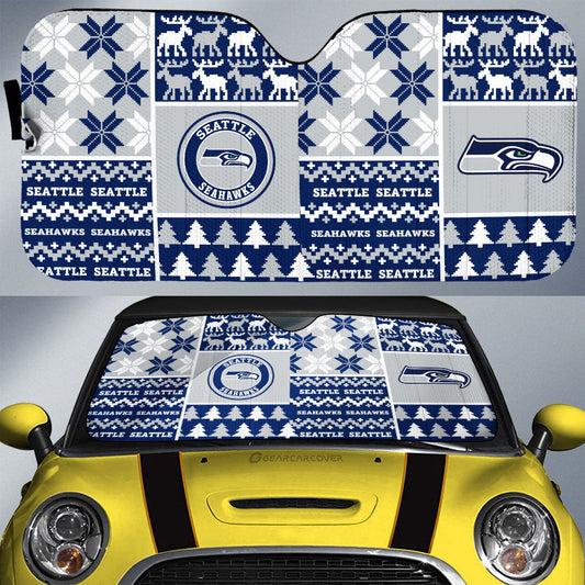 Seattle Seahawks Car Sunshade Custom Ugly Style Car Accessories - Gearcarcover - 1