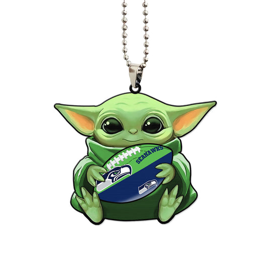 Seattle Seahawks Ornament Baby Yoda Car Accessories - Gearcarcover - 1