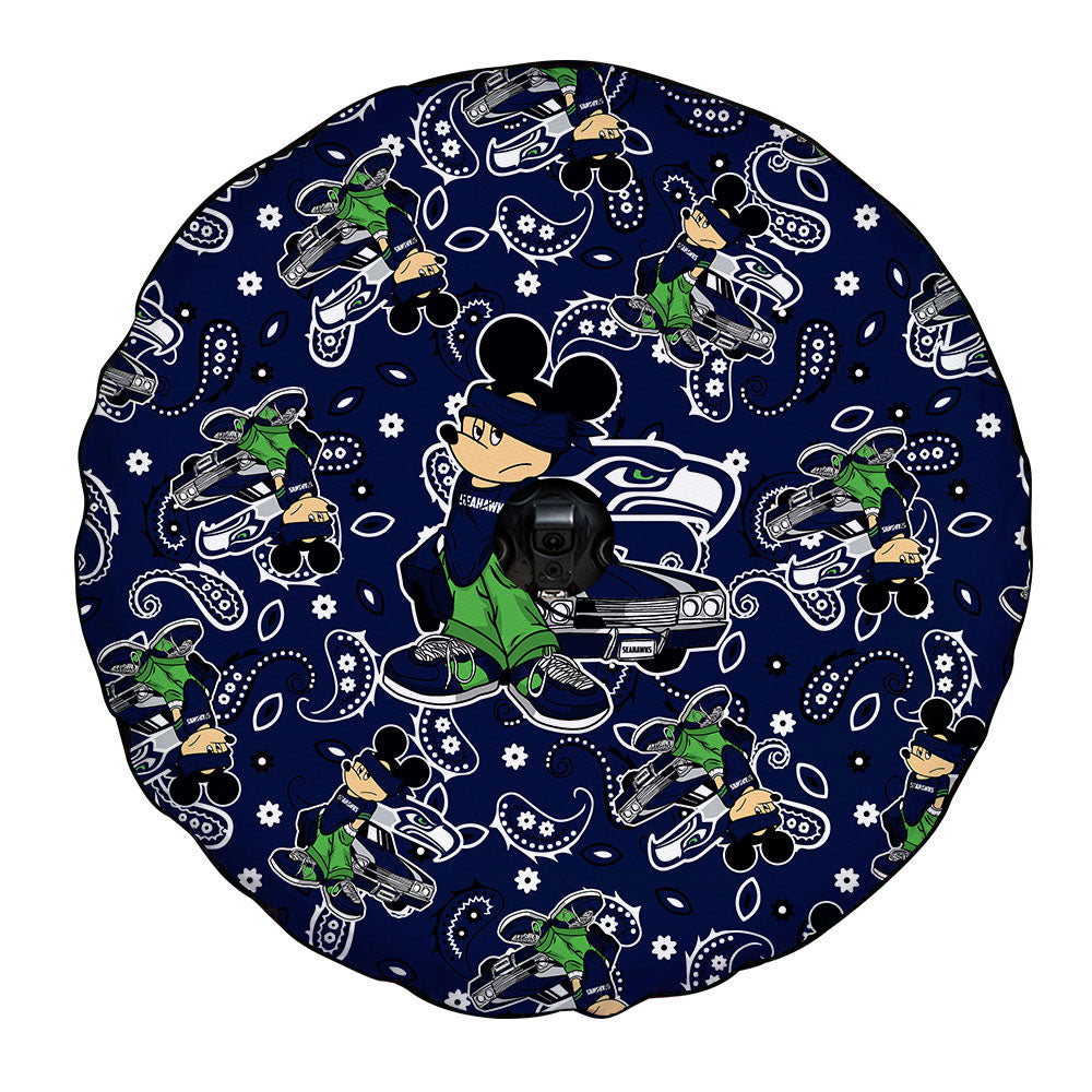 Seattle Seahawks Spare Tire Covers Camera Hole Cartoon Theme Collection - Gearcarcover - 4