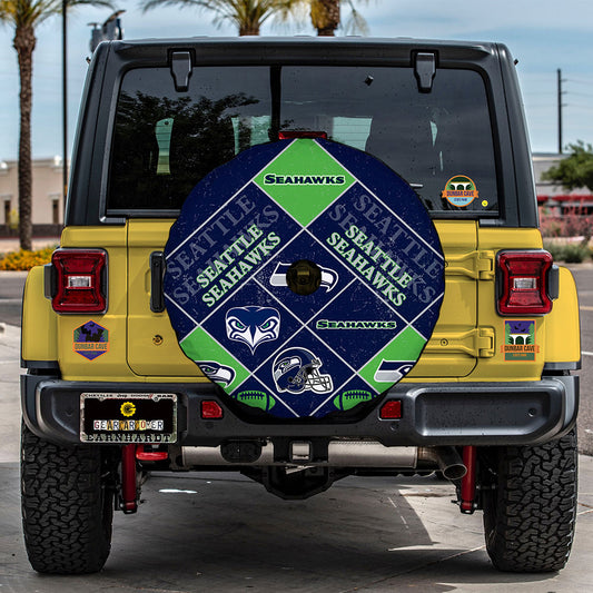 Seattle Seahawks Spare Tire Covers Camera Hole Sporty Team Collection - Gearcarcover - 2