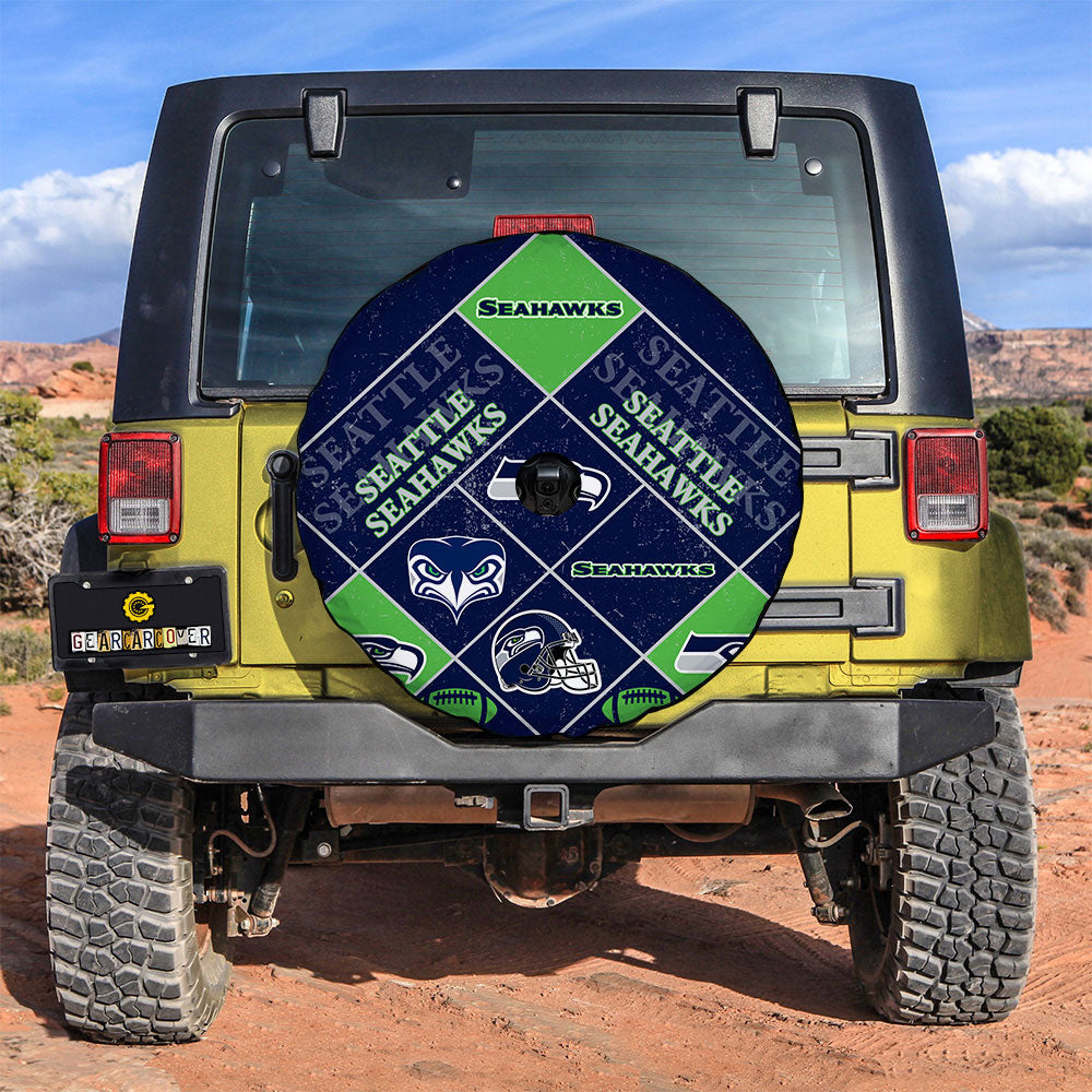 Seattle Seahawks Spare Tire Covers Camera Hole Sporty Team Collection - Gearcarcover - 3