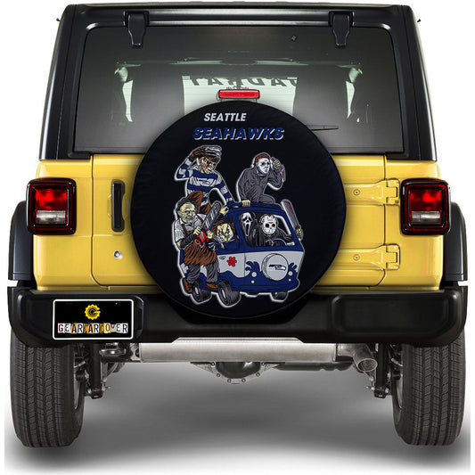 Seattle Seahawks Spare Tire Covers Horror Characters Car Accessories - Gearcarcover - 1