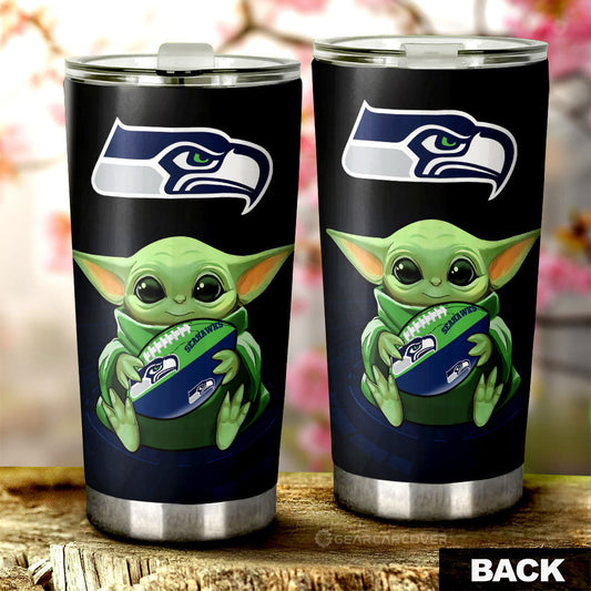 Seattle Seahawks Tumbler Cup Custom Car Accessories For Fan - Gearcarcover - 2