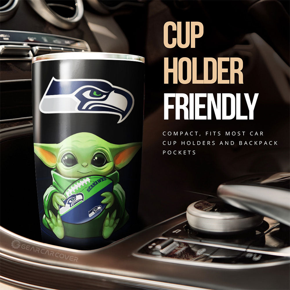 Seattle Seahawks Tumbler Cup Custom Car Accessories For Fan - Gearcarcover - 3