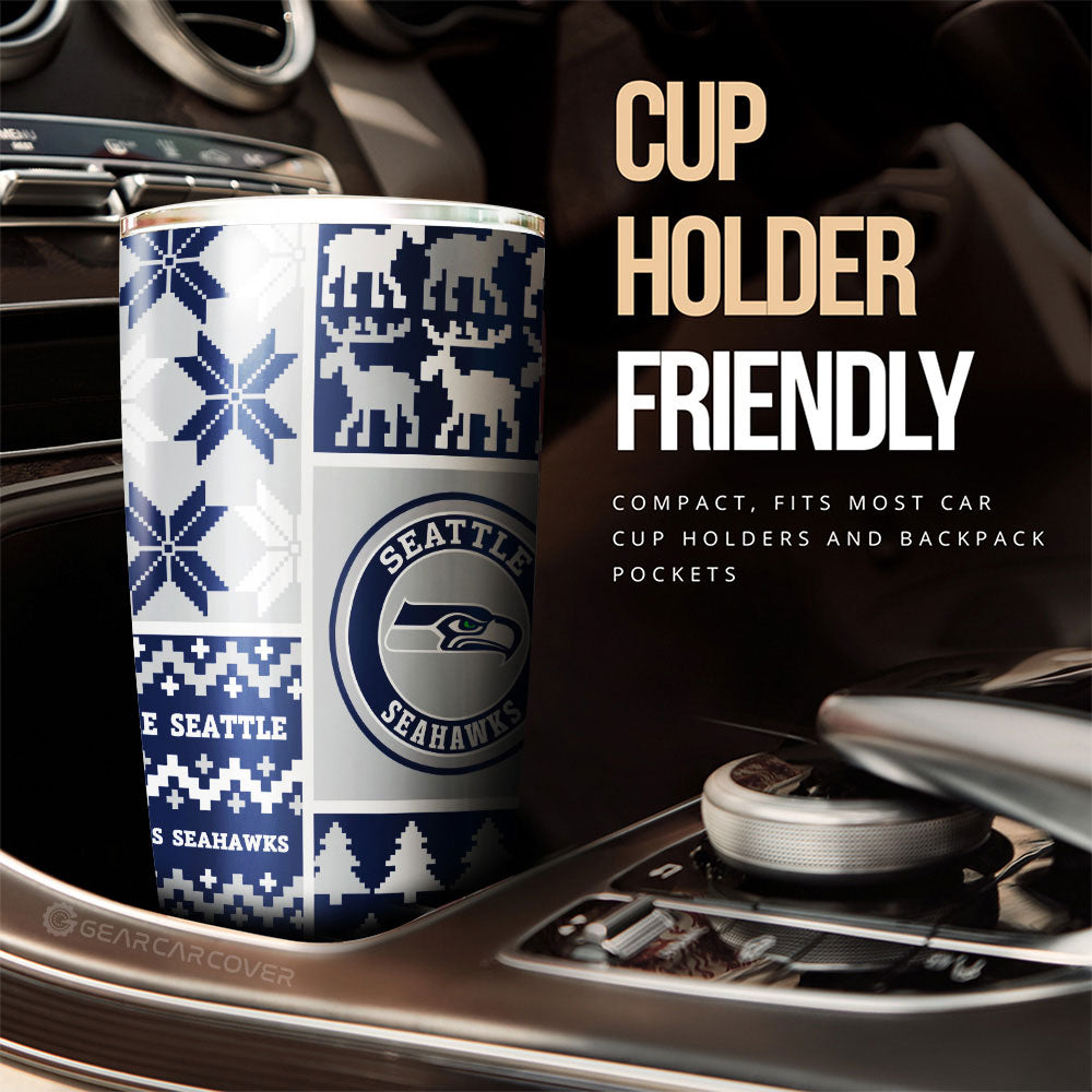Seattle Seahawks Tumbler Cup Custom Ugly Style Car Accessories - Gearcarcover - 3