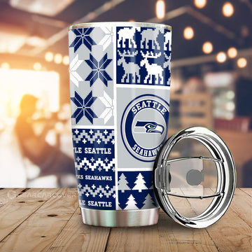 Seattle Seahawks Tumbler Cup Custom Ugly Style Car Accessories - Gearcarcover - 1