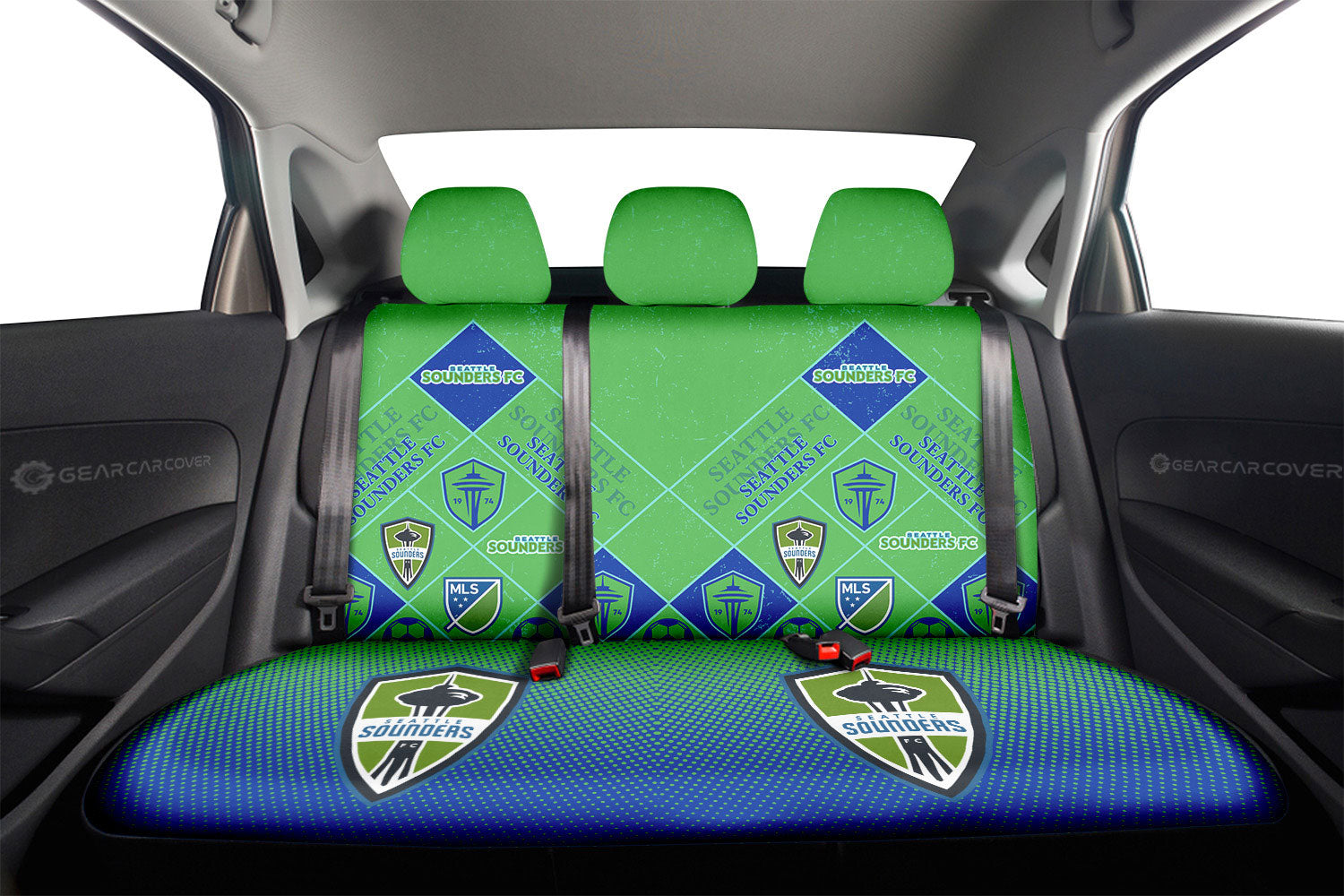Seattle Sounders FC Car Back Seat Covers Sporty Team Collection - Gearcarcover - 2