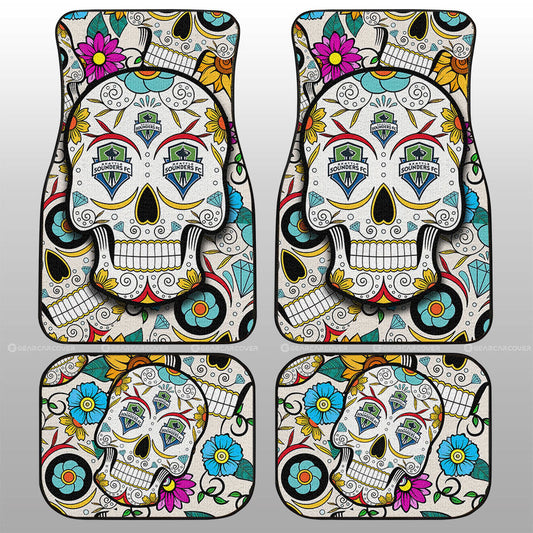 Seattle Sounders FC Car Floor Mats Custom Sugar Skull Car Accessories - Gearcarcover - 1