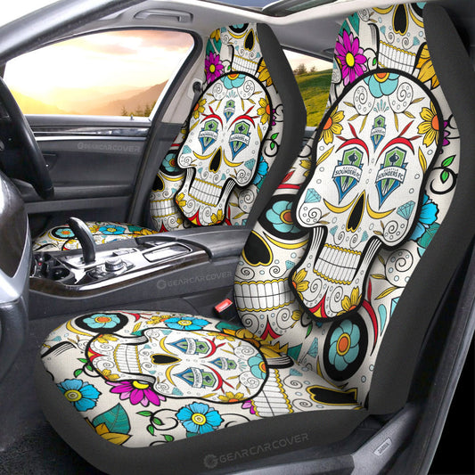 Seattle Sounders FC Car Seat Covers Custom Sugar Skull Car Accessories - Gearcarcover - 1