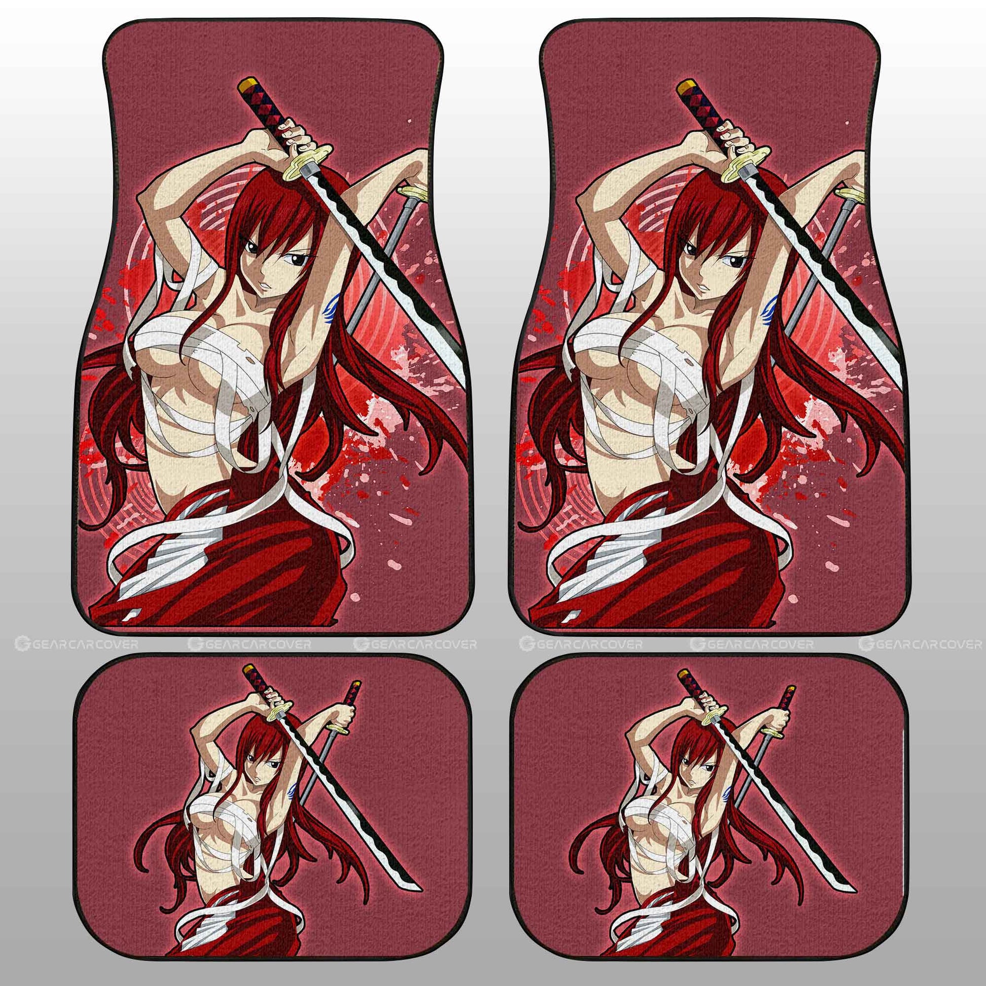 Sexy Girl Erza Scarlet Car Floor Mats Custom - Gearcarcover - 2