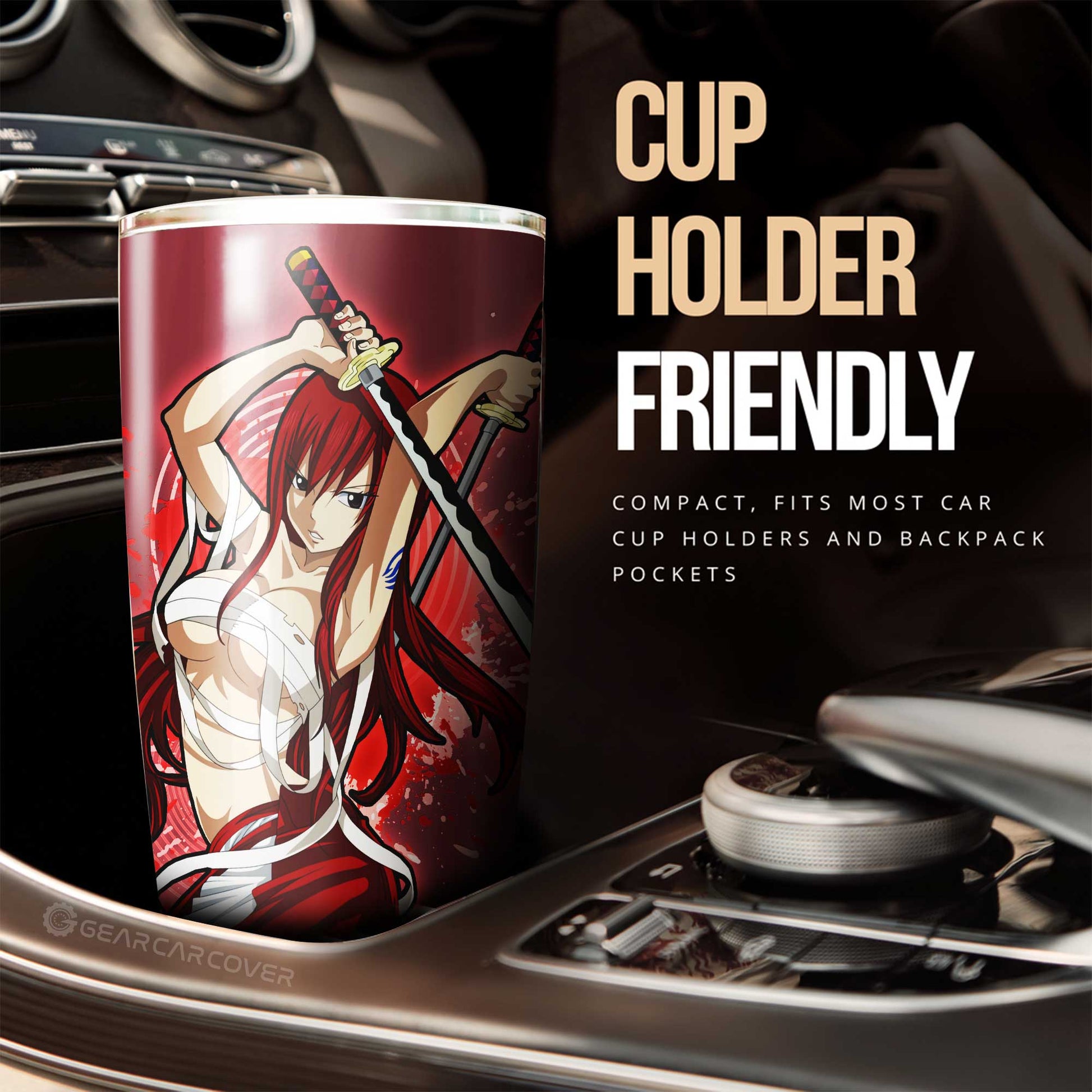 Sexy Girl Erza Scarlet Tumbler Cup Custom - Gearcarcover - 2